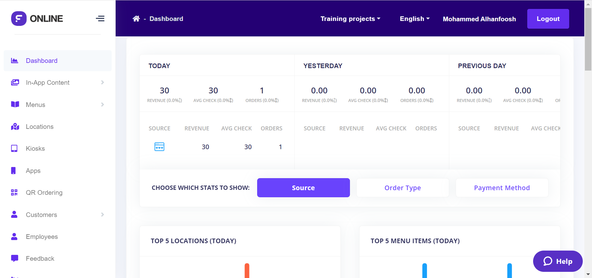 Foodics Online Dashboard Foodics Help Center